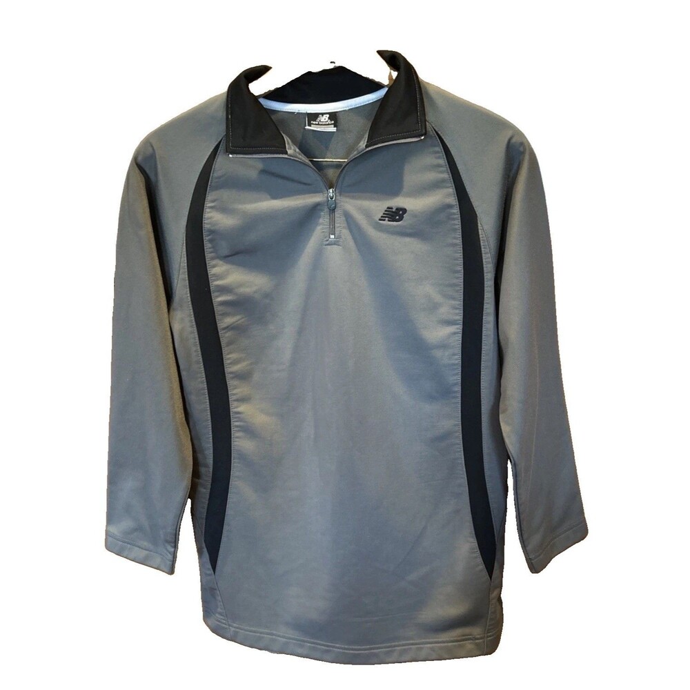 New Balance Boys Quarter Zip Pullover Medium 10-12 Gray/Black Back To School